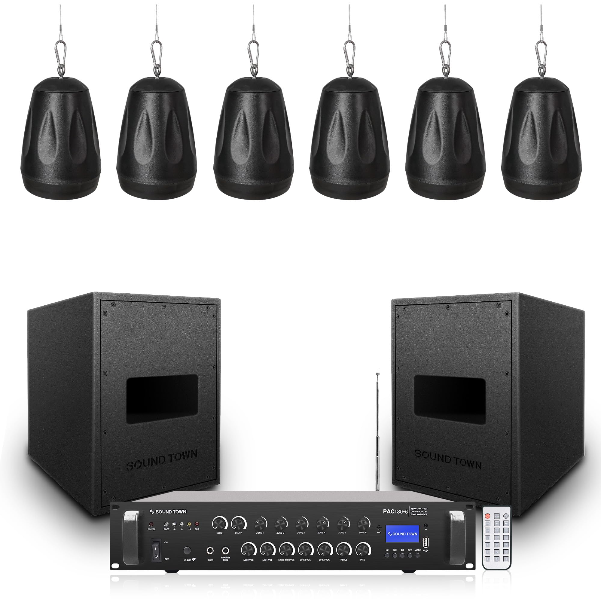 Amazon.com: Sound Town Commercial Restaurant Audio Set, One 6-Zone